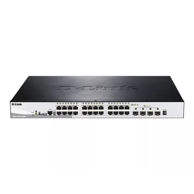 D-Link DGS-1510-28XMP Managed L2/L3 Gigabit Ethernet (10/100/1000) Power over Ethernet (PoE) čierna, sivá
