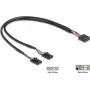 Interný USB kábel DELOCK 84513 — USB 2.0 4-pin na 10-pin, 0,3 m, čierny