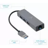 Gembird A-AMU3-LAN-01 adaptér USB-A na Gigabit LAN s 3-portovým USB 3.0 hubom, čierny