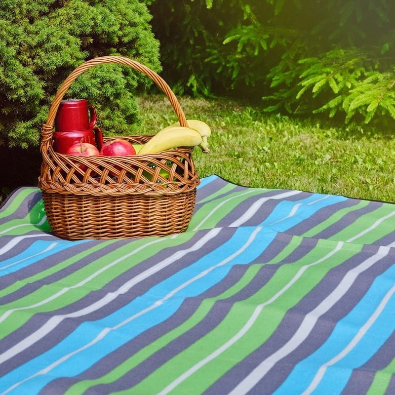 Pikniková deka PROMIS KP200PZ, zelené pruhy, 200 x 150 cm