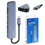 USB Type-C hub SAVIO AK-82 s HDMI, MicroSD, USB 3.2 Gen1, PD priechod, 4K@30Hz, 5000 Mbit/s, čierna