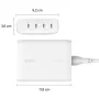 Belkin BoostCharge Pro 200 W 4-portová USB-C GaN nástenná nabíjačka, biela (WCH015VFWH)