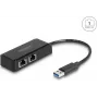 Delock 64194 adaptér USB Type-A na 2x Gigabit LAN, čierny