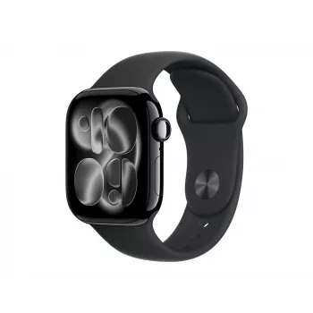Apple Watch Series 11 GPS + Cellular 42mm puzdro z čierneho hliníka s čiernym športovým remienkom – M/L | Apple