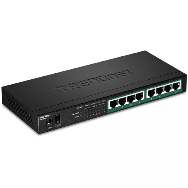 TRENDnet TPE-TG84 - switch - 8 x 10/100/1000 (PoE+) - desktop, na montáž na stenu - PoE+ (120 W)