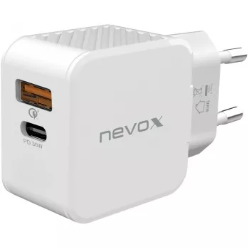 nevox USB PD Type-C + USB QC 3.0 nabíjačka 30 Watt biela (2009)
