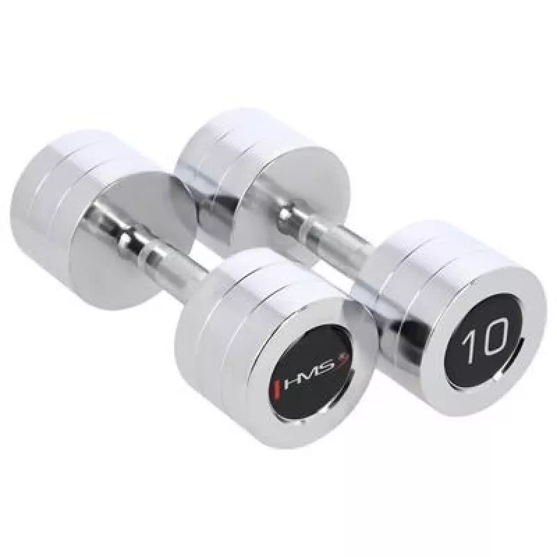Chromované jednoručné batérie 2x10 kg HMS CHD10