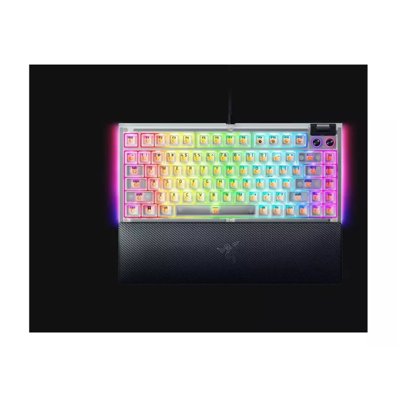 Razer Hot-swappable Mechanical Gaming Keyboard | BlackWidow V4 75% | Herná klávesnica | Káblová | US | Phantom White Edition | USB Type-C | Razer Mechani