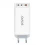 SAVIO LA-07 GaN 65W napájací zdroj, USB, QC4.0+, PD 3.0, biely