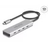 DeLOCK USB Type-C hub 10 Gbps 4 porty hliník sivý