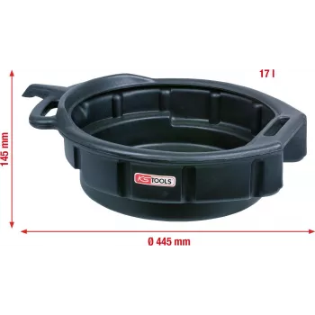 Záchytná vaňa na olej ks tools 150.9360, objem 17 L, priemer 445 mm