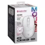 Defender Feam MM-296 52297 bezdrôtová myš, tiché klikanie, optická, 1600 DPI, USB, biela