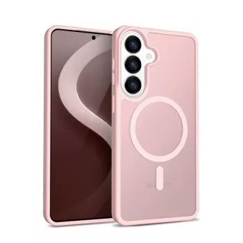 Crong Hybrid Matte Magnetic puzdro pre Samsung Galaxy S26 — TPU/PC, ružová