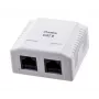 LANBERG nástenná zásuvka RJ-45 Cat6 OU6-0002-W biela, 2 konektory samica, 30×54×57 mm