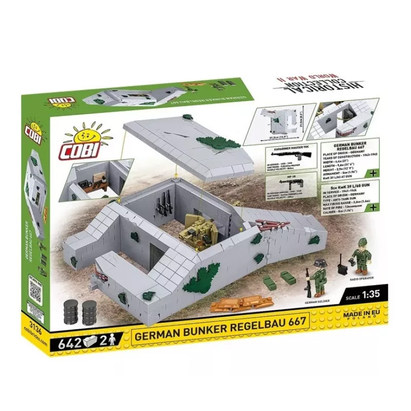 Stavebnica Cobi Nemecký bunker Regelbau 667/642 model COBI-3136 – detailná stavebnica