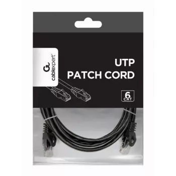 Sieťový kábel Gembird PP6U-2M/BK RJ-45 Cat6 2m čierny