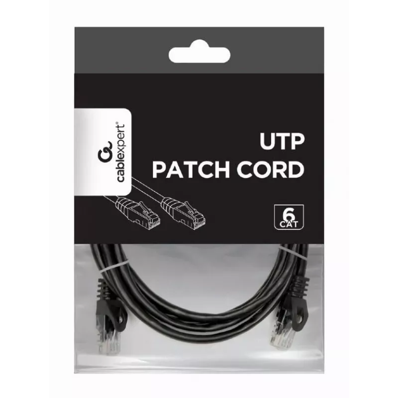 Sieťový kábel Gembird PP6U-2M/BK RJ-45 Cat6 2m čierny