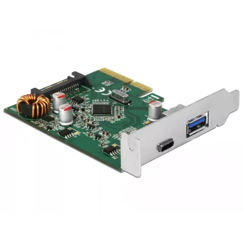 DeLOCK 90299 Karta PCIe x4, 1x USB Type-C + 1x USB Type-A, USB 3.2 Gen 2 (10 Gbps)