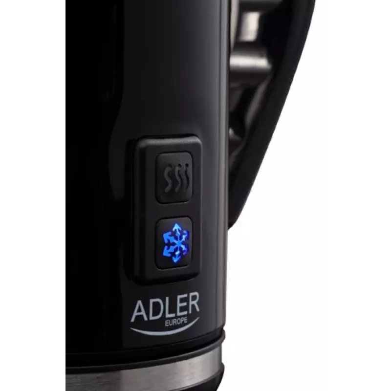 Automatický šľahač/ohrievač mlieka Adler AD 4478 — nerezová nádoba, objem 240 ml, 500 W, teplé & studené
