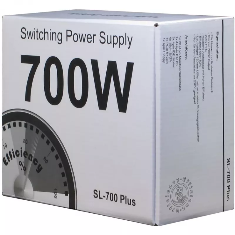 Inter-Tech SL-700 Plus - napájací zdroj (interný) - ATX12V 2.4 - AC 230 V - 700 Watt - aktívne PFC (88882141)