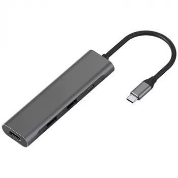 Adaptér USB Type-C - 2 x USB 3.0, Type-C PD, HDMI