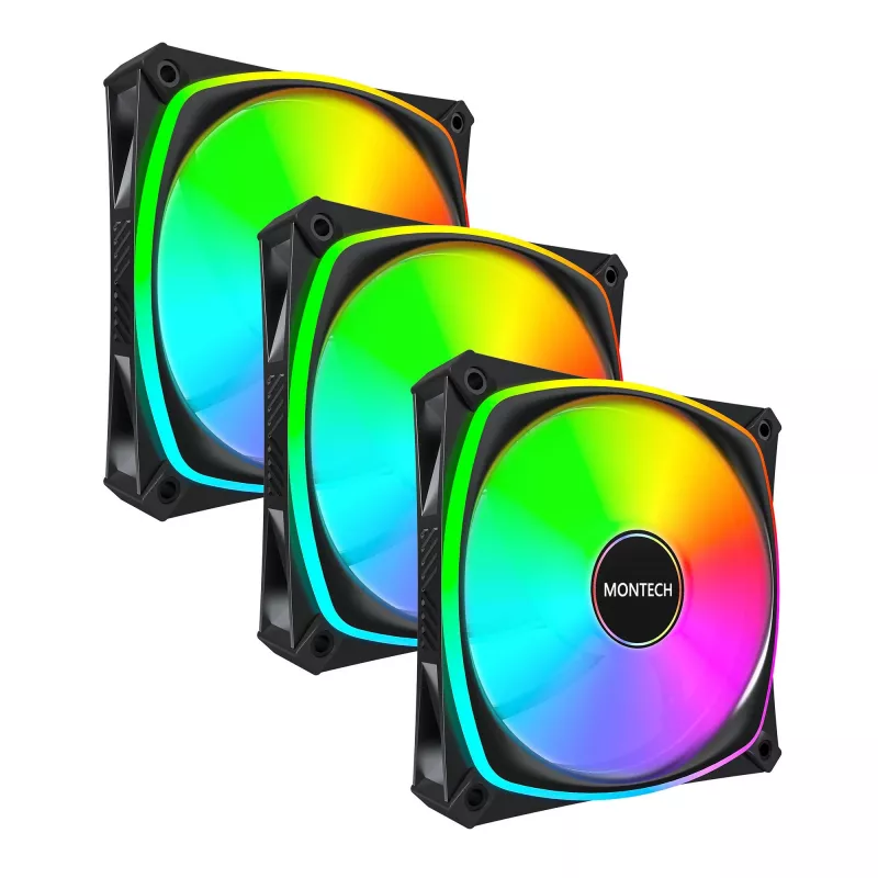 MONTECH RX120 PRO čierny 120mm ARGB balenie 3 ks