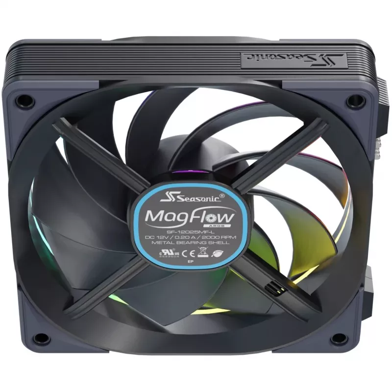 Ventilátor Seasonic MagFlow ARGB 12 cm 2000 RPM čierny