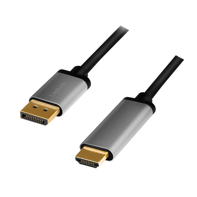 LogiLink CDA0107 videokáblový adaptér 2 m DisplayPort HDMI čierny sivý