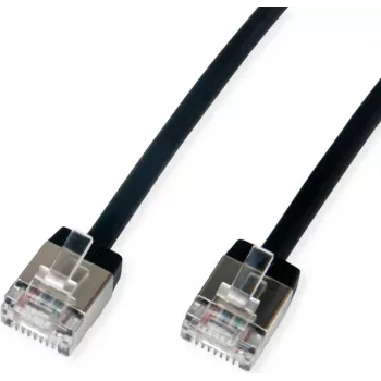 ROLINE U/FTP patch kábel Kat.6A ultrakrátky RJ45 čierny 1m - sieťový - CAT 6a (21.15.4561)