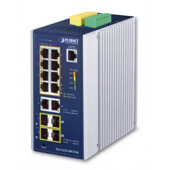Upravovaný switch PLANET IP30 priemyselný L2+/L4 8-portový Gigabit Ethernet