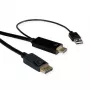 ROTRONIC-SECOMP Roline - video kábel - HDMI, USB (len napájanie) konektor samec na DisplayPort konektor samec - 2 m - tienený - čierny - podporuje 4K 60 Hz (384