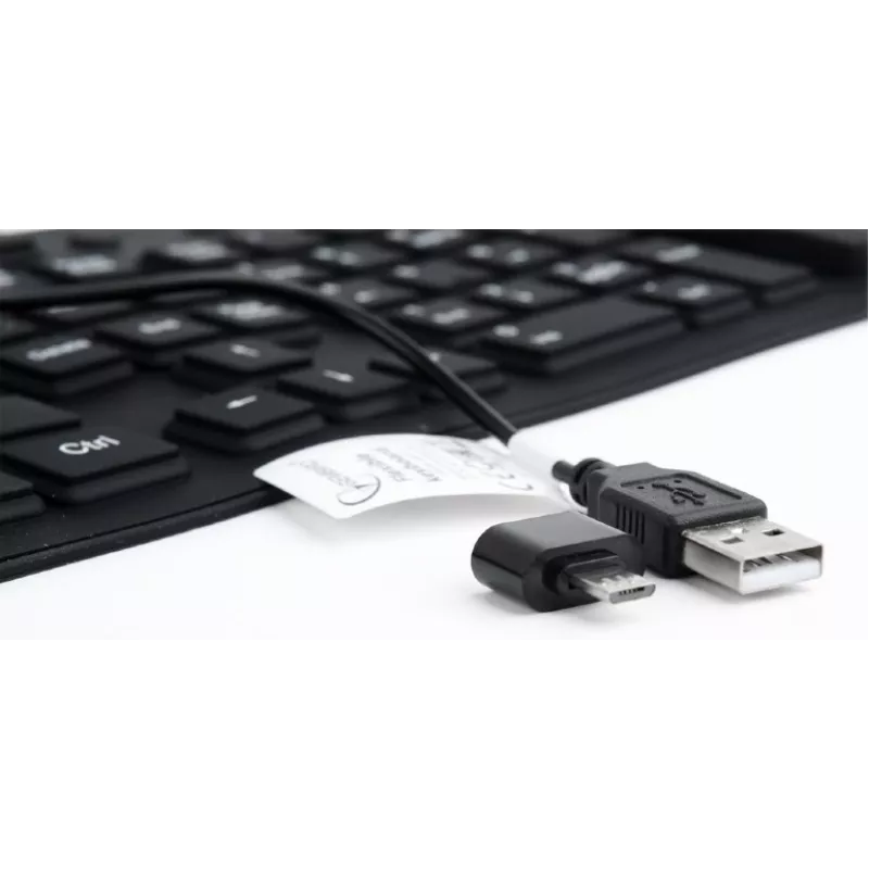 Silikónová klávesnica USB+PS/2 čierna