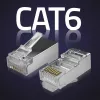 RJ45 modulárny konektor samec QOLTEC 54556 CAT6 FTP, strieborný, 18×22×11 mm, balenie 100 ks