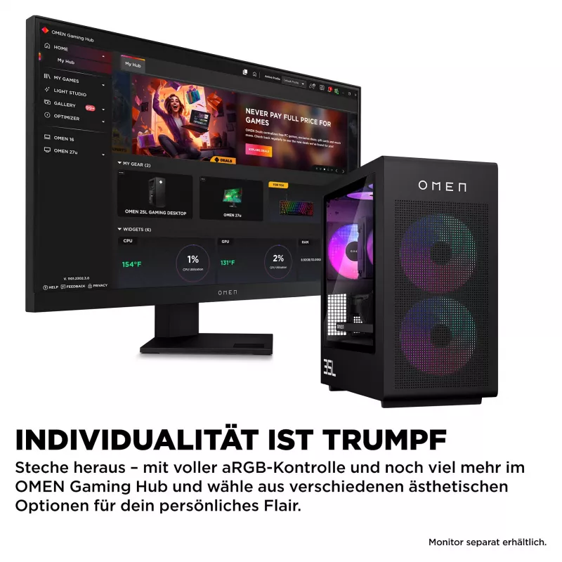 HP OMEN 35L GT16-1072ng AMD Ryzen™ 7 9800X3D herný PC