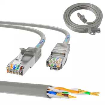 LAN patch kábel Extralink Cat5e UTP 1 m, RJ-45 na RJ-45, sivý