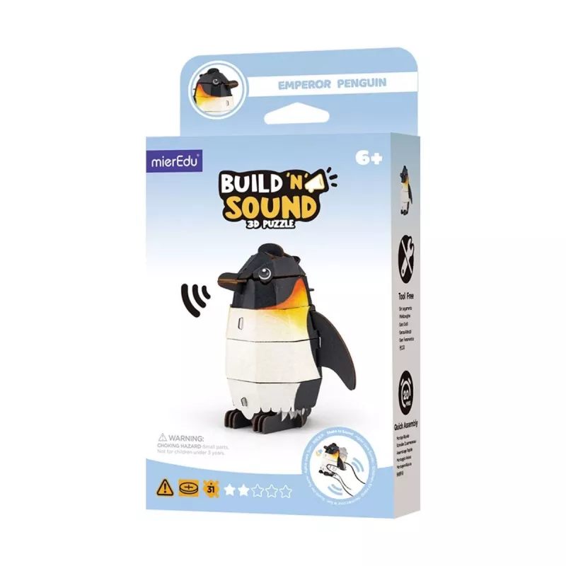 MierEdu Build and Listen 3D puzzle - kráľovský tučniak