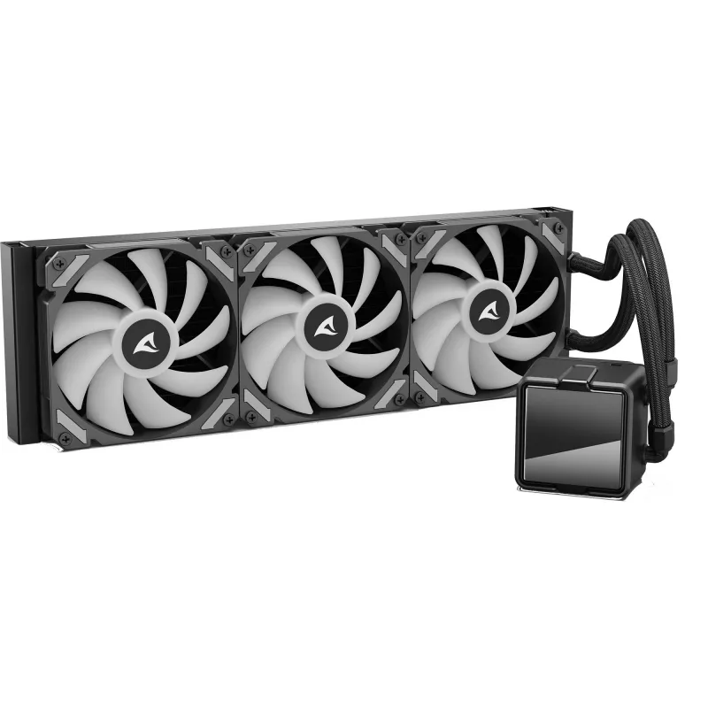 All-in-One kvapalinový CPU chladič Sharkoon S60 ARGB – 360 mm radiátor, 3×120 mm PWM ventilátory, čierny