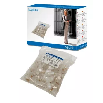 RJ-45 káblový konektor LOGILINK MP0002, CAT5e, transparentný, balenie 100 ks