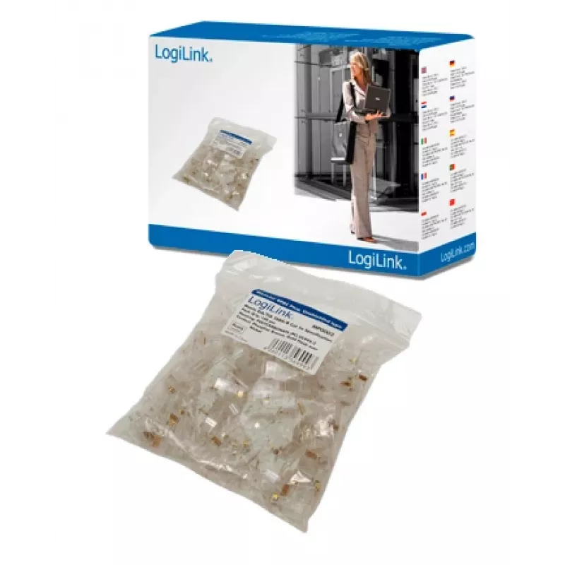 RJ-45 káblový konektor LOGILINK MP0002, CAT5e, transparentný, balenie 100 ks