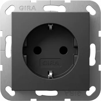 Zásuvka SCHUKO GIRA System 55 16 A 250 V antracit, hĺbka 29 mm