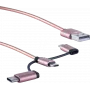 USB kábel ShiverPeaks BS14-50074 1m USB A USB C/Micro-USB B/Lightning
