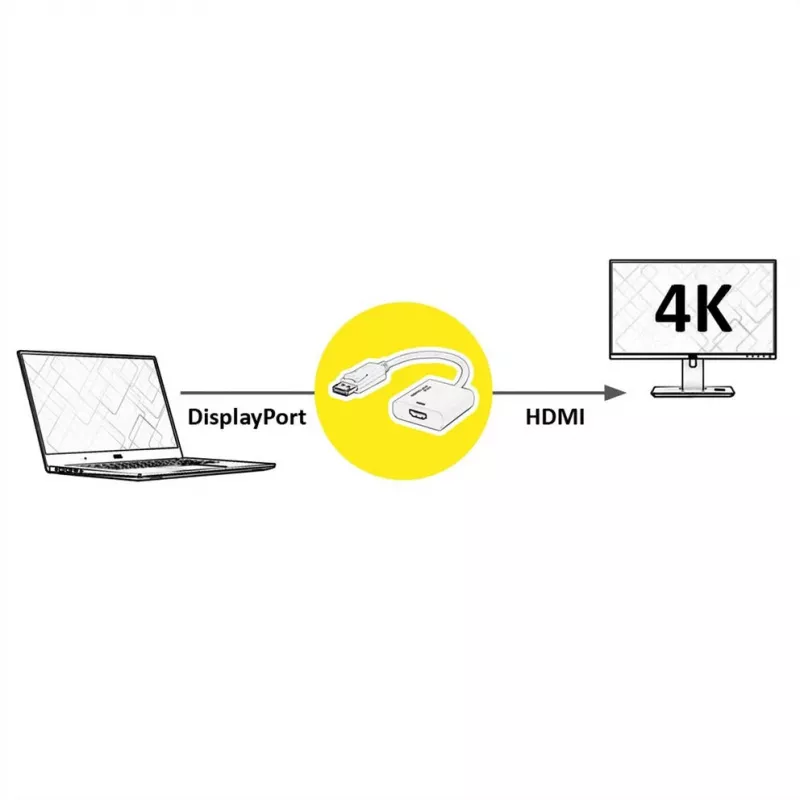Video káblový adaptér ROLINE 12.03.3164 0,15 m DisplayPort na HDMI