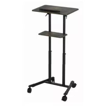 Gembird TVS-DESK-01-BK mobilný stojací stôl s kolieskami, nastaviteľná výška 111–134,5 cm, sklon 30°, max. 20 kg, čierny