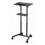 Gembird TVS-DESK-01-BK mobilný stojací stôl s kolieskami, nastaviteľná výška 111–134,5 cm, sklon 30°, max. 20 kg, čierny