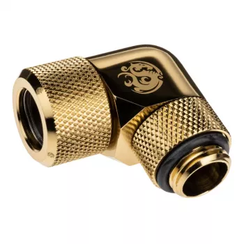 Bitspower Advanced Multi-Link adaptér konektor 90 stupňov G1/4 palca AG na 12 mm AD hardtube - otočný, mosadz