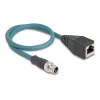 DeLOCK M12 adaptérový kábel X-kódovaný 8 pin samec na RJ45 samica 50 cm