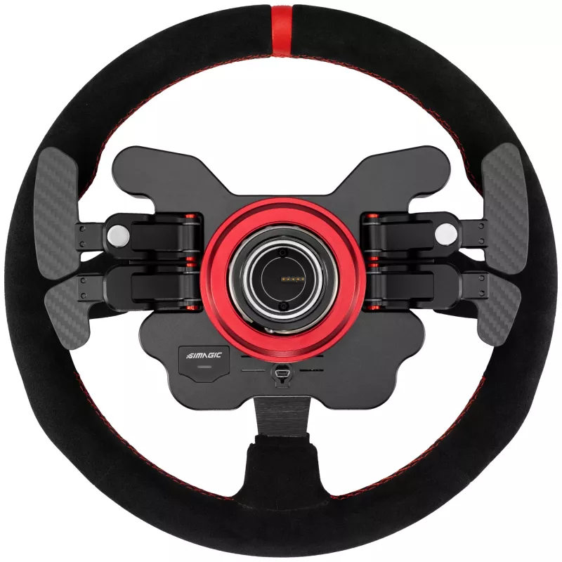 Simagic volant GT1-SR Alcantara — GT1-SR(ALCANTARA) veniec pretekárskeho volantu, poťah Alcantara