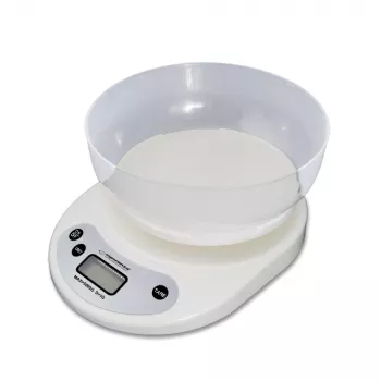 Elektronická kuchynská váha ESPERANZA EKS007 — kapacita 5 kg, presnosť 1 g, biela