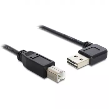 DeLOCK Easy - USB kábel - USB (M) zahnutý vľavo/vpravo, obojstranný na USB Type-B (M) - USB2.0 - 50 cm - čierny (85167)