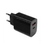 Nástenná nabíjačka 2x3A USB-C + USB-A Power Delivery čierna